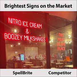 SpellBrite CARDS Sign for Businesses | Gaming-Related Signs with Neon Look, Blue LED Light | 21.2" x 6.3"
