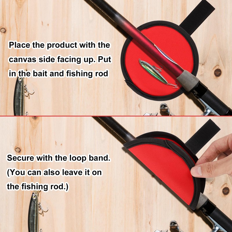 BOXOB 10pcs Fishing Rod Hook Lure Covers, Easily See Bait