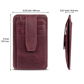 Otto Italian Leather Minimalist Men’s Wallet w/ Snap Fastener Cover - Slim, Credit Card Holder - Zippered Coin Slot - Quick ID and Slot Access - RFID Blocking
