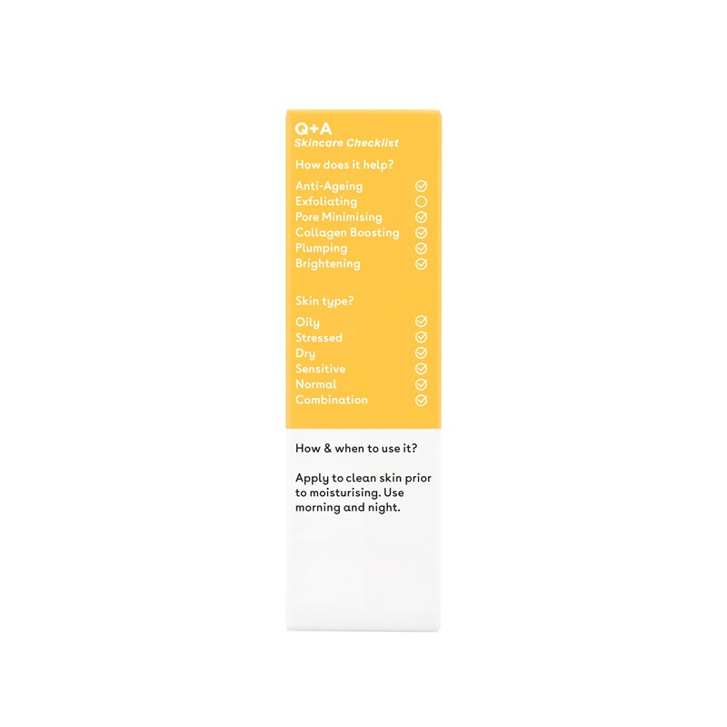 Q+A Multi-Peptide Serum (30ml), Anti-Ageing Face Serum with Polypeptide, Fragrance