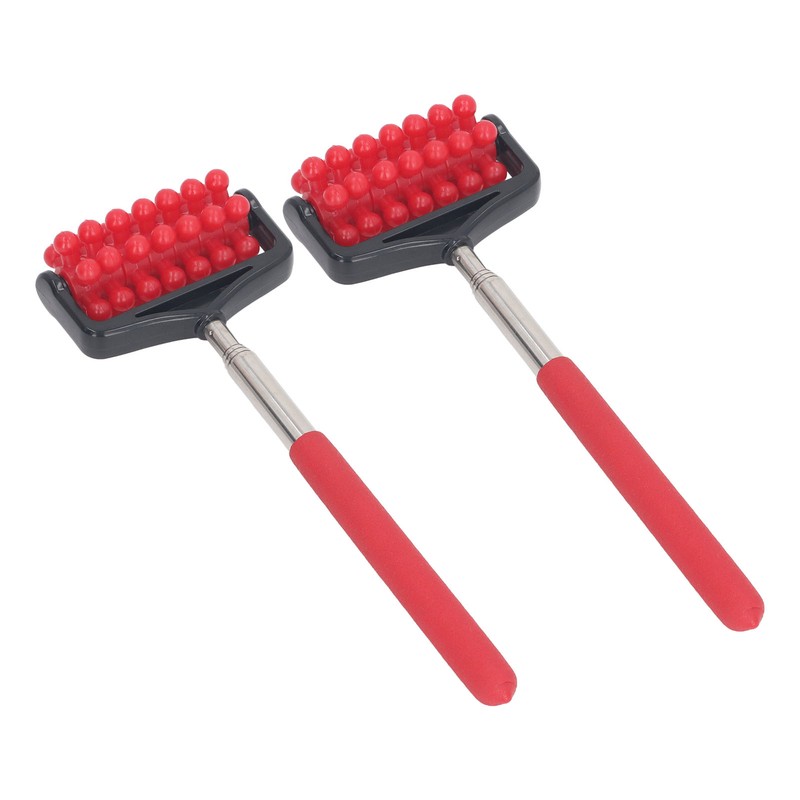 2pcs Telescopic Back Massage Roller Stainless Steel Rolling Back Massager