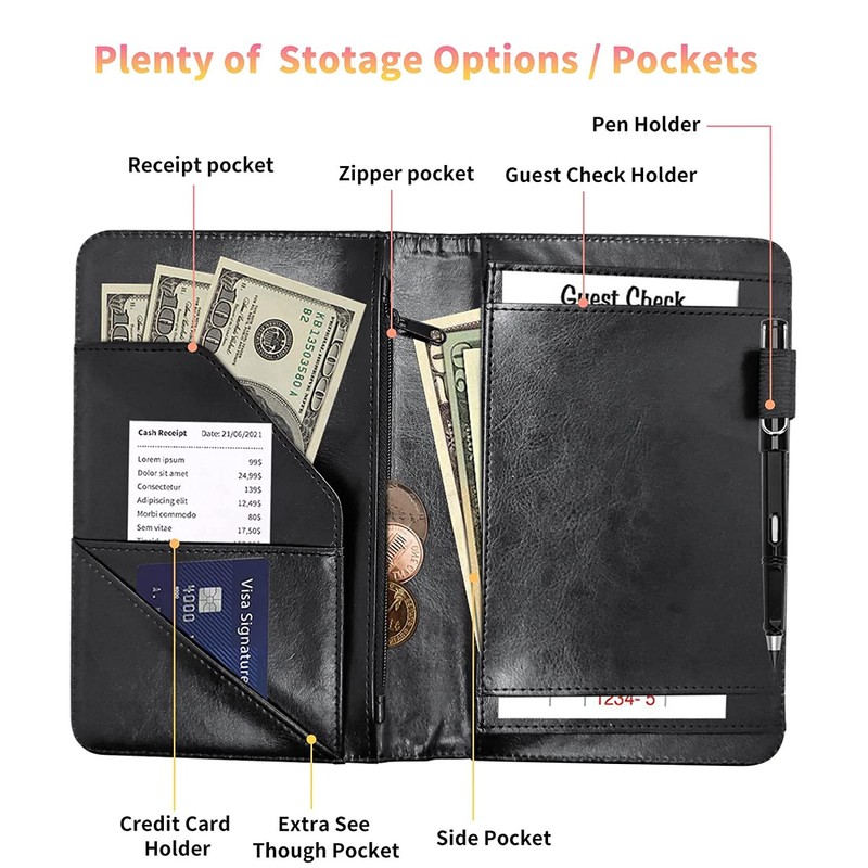 Server Book for Waitress, Waiter Book Server Wallet Fit Serving