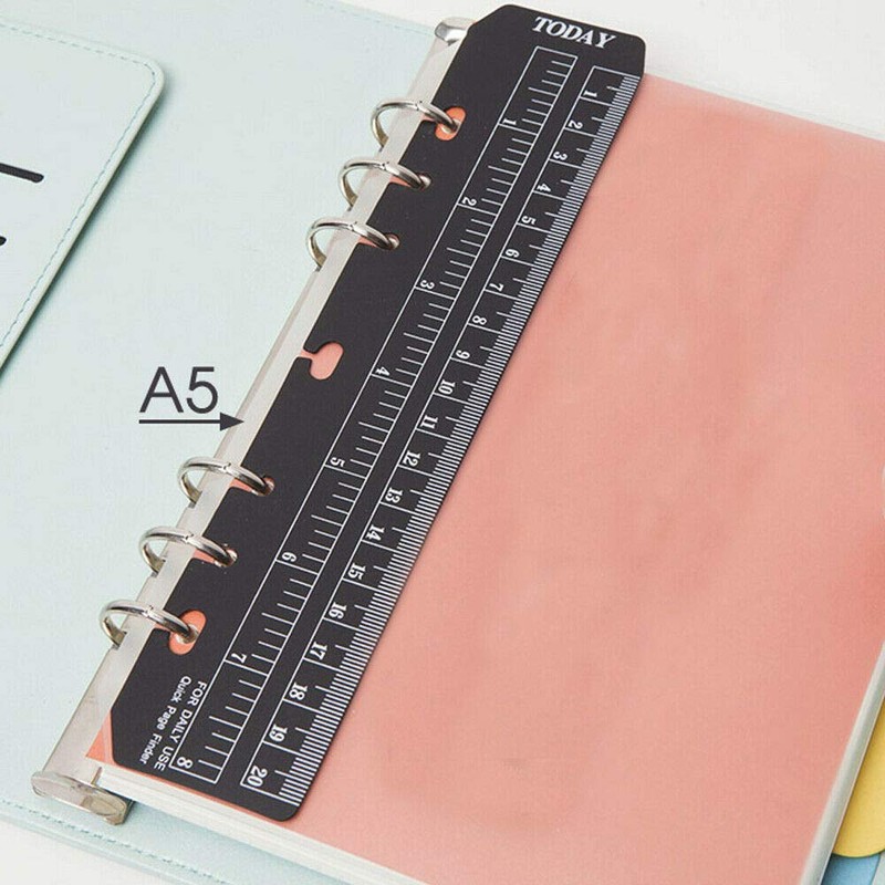 Supertool Notebook Ruler A5 6 Rings Page Marker Black Plastic
