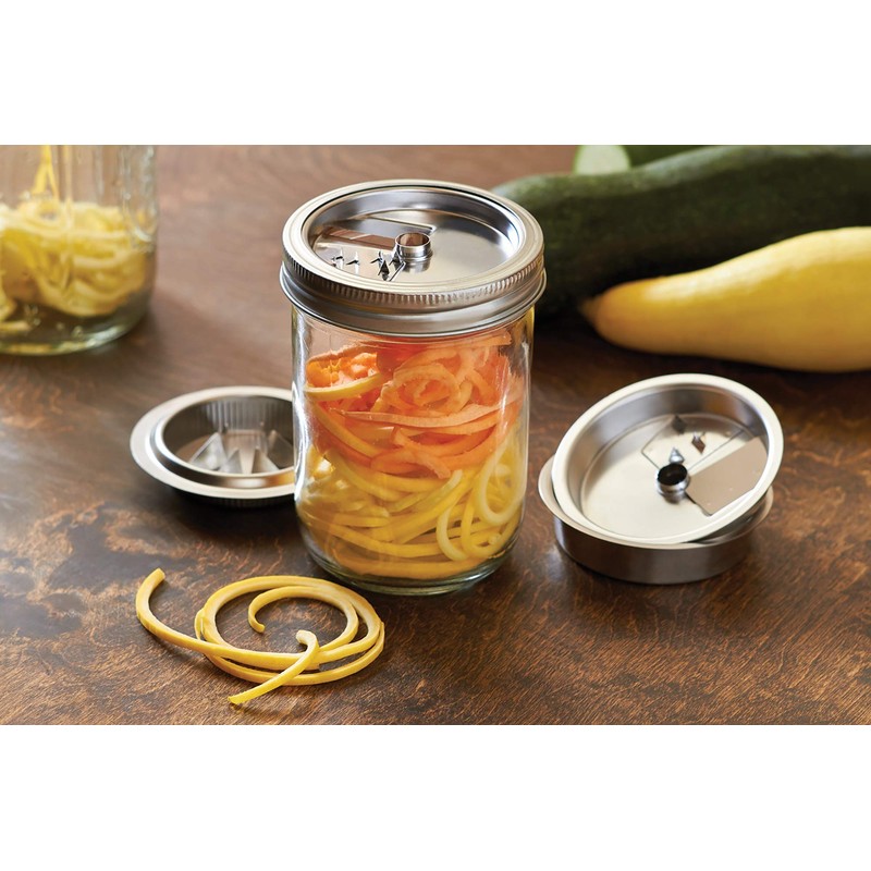 Jarware 3 in 1 Mason Jar Spiralizer Lid, Wide Mouth,