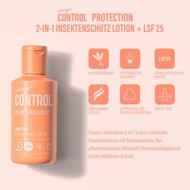 my Control® Protection 2-in-1 Insektenschutz Lotion + LSF25 I Insektenschutz und Sonnenschutz I DEET frei I pflanzenbasierter Wirkstoff I auch für Kinder ab 12 Monaten
