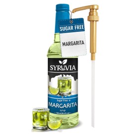 Syruvia Sugar Free Margarita Syrup With Syrup Pump Dispenser – Margarita Syrup Flavor, 25.4 fl oz - Perfect for Cocktails, ice Tea, Desserts, Italian Sodas, Ice and More, Kosher and Gluten-Free