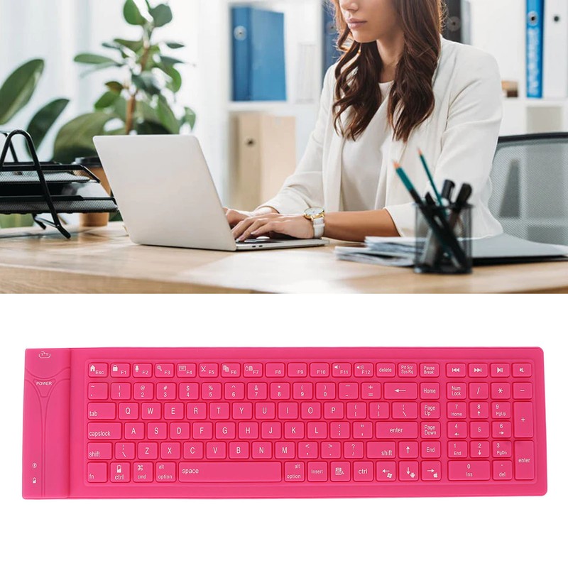Foldable Silicone Keyboard 108 Keys Waterproof Full Sealing Design Mute