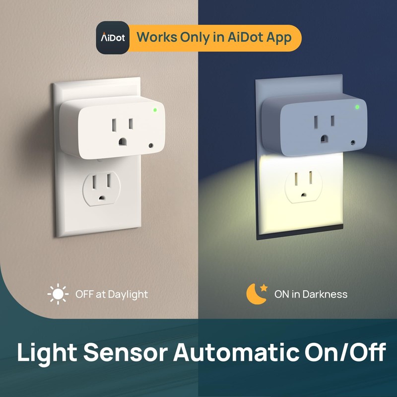 Linkind Matter Smart Plug with LED Night Light, Work with