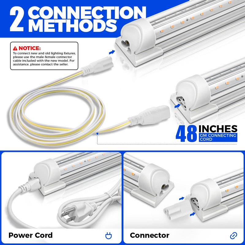 Barrina 4FT T8 Plant Grow Light, 252W(6 x 42W, 1400W