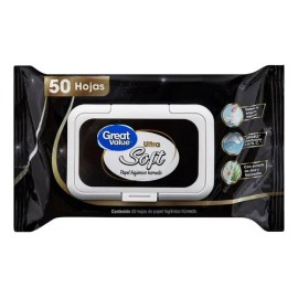 Great Value Higiénicos Húmedo - Pack - 50 - 1 - Simple hoja
