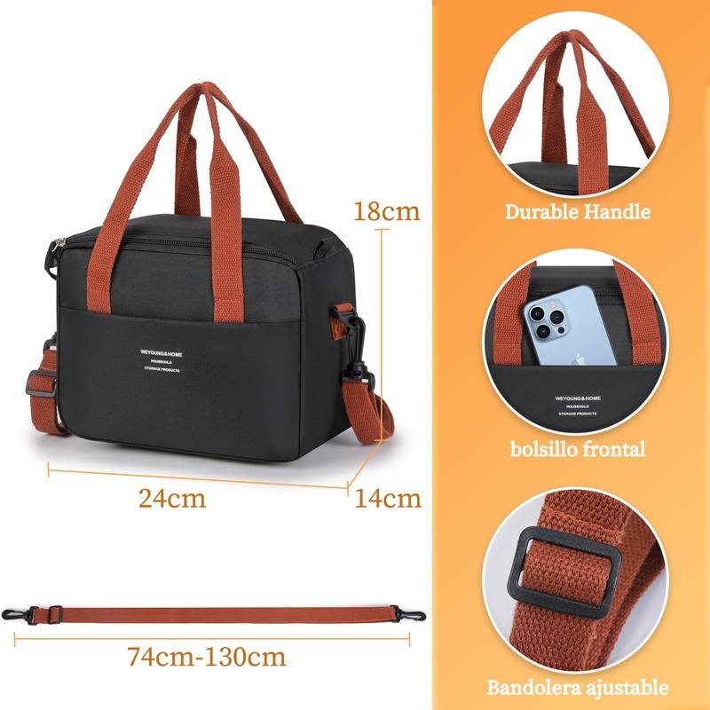 Lonchera para mujer y hombre Bolsa de almuerzo aislada para