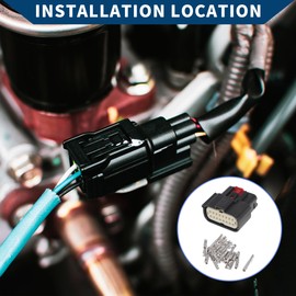 Hihaha 16 Pins Electrical Terminal Connector for Ford Mondeo / Inner Male and Female Wire Connector / Waterproof 1.5 mm Series / 1 Set Black