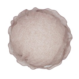 Fennco Styles Beautiful Handmade 3D Rose with Custom Made Fabric Decorative Throw Pillow 16" Round (Mauve, Case+Insert)