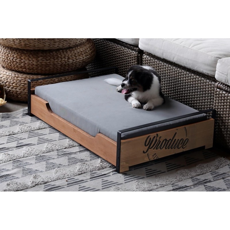 Country Crate Pet Bed – Rustic-Chic Steel & Hemlock Crate