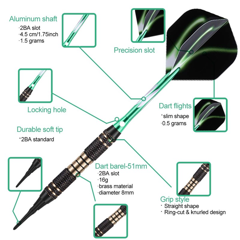 Sanfeng darts with plastic tip for electronic dartboard, 18 g,