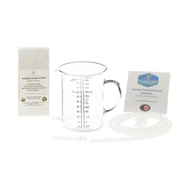 Purelife Coffee Enema Kit - 1 Qt Non Toxic Glass Enema Bucket - for Colon Cleansing - Home Enemas - Liver Detox for Gerson Therapy - 1/2 Lb Organic Enema Coffee - Lab Tested