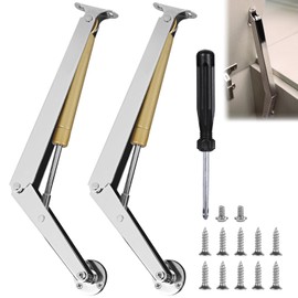 Lid Support Hinges, Gas Pressure Damper, Gas Lift 150N Flap Holder, Flap Fitting, Flap Support, Lid Support, Hinge, Folding Hinge for Kitchen Door, Wardrobe, Pack of 2