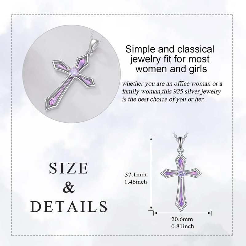 Vadmans Cross Necklace for Women 925 Sterling Silver 5A CZ