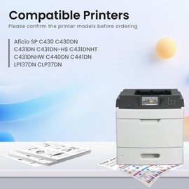 GREENBOX Compatible C430A High-Yield Toner Cartridge Replacement for Ricoh SP C430 C430A 821105 821108 821107 821106 for SP C440DN C430DN C430 C431DN C441DN Printer (1 Black 1 Cyan 1 Magenta 1 Yellow)