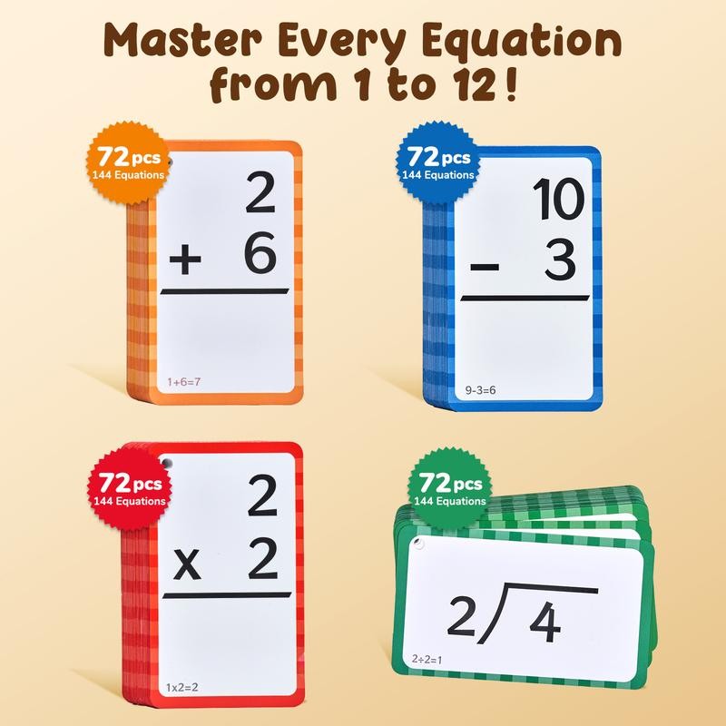 „ÄêJoyCat„ÄëMath Flash Cards & Pop Fidget Chart, Math Manipulatives Game