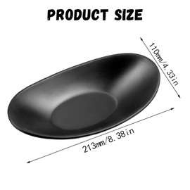 KiKiHong Pack of 2 Oval Jewellery Bowls, Black Decorative Bowl, Decorative Hallway Bowl, Decorative Curtain for Hallway, Keys, Coins, Jewellery, 21 x 11 cm