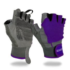 BEAR GRIP - Workout Gloves, Lightweight Breathable edition (Purple, XS)