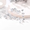 FOCALOOK Women's Earrings 925 Sterling Silver Initial Letter E Small