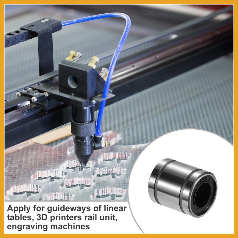 Partuto LM8SUU 8x15x17mm Linear Ball Bearings Silver Tone - 10