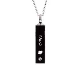 MEMORIALU Cremation Jewelry Urn Necklaces for Ashes Keepsake Memorial Pendant Necklace (Uncle)