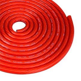 25 ft Feet Red 1/0 Gauge GA AWG Car Amplifier Battery Power Cable Ground Wire