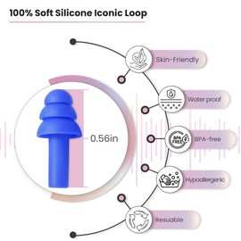 Ear Plugs for Sleep - 6 Pairs Ultra Soft Flexible Earplugs for Hearing Protection and Noise Cancellation During Swimming, Studying and Travel - Multicolor Ear Tips with case