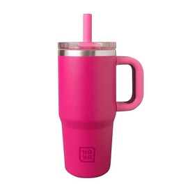 YAYA My First Travel Tumbler for Toddlers, Portable Stainless Steel Tumbler with Silicone Straw & Leak-Proof Lid, Insulated Bottle for 12+ Hrs of Cold Drinks Flask Containers:_Fuschia_12oz