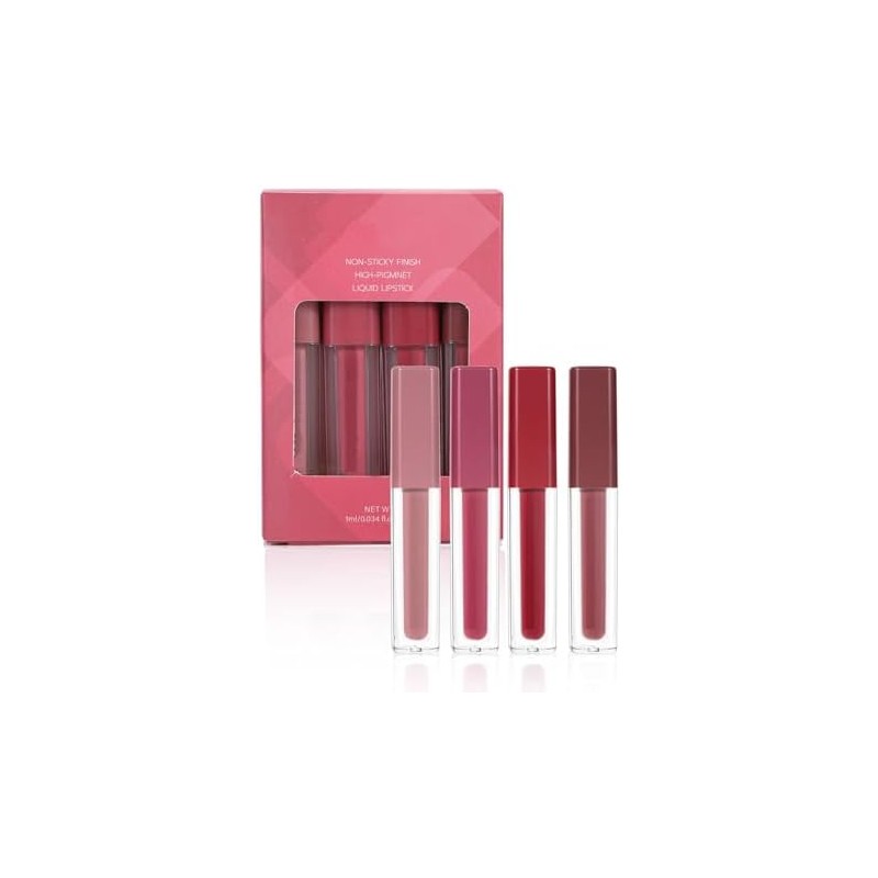 Labiales Líquidos Perlado 4 Piezas – Brillo Waterproof para Todo