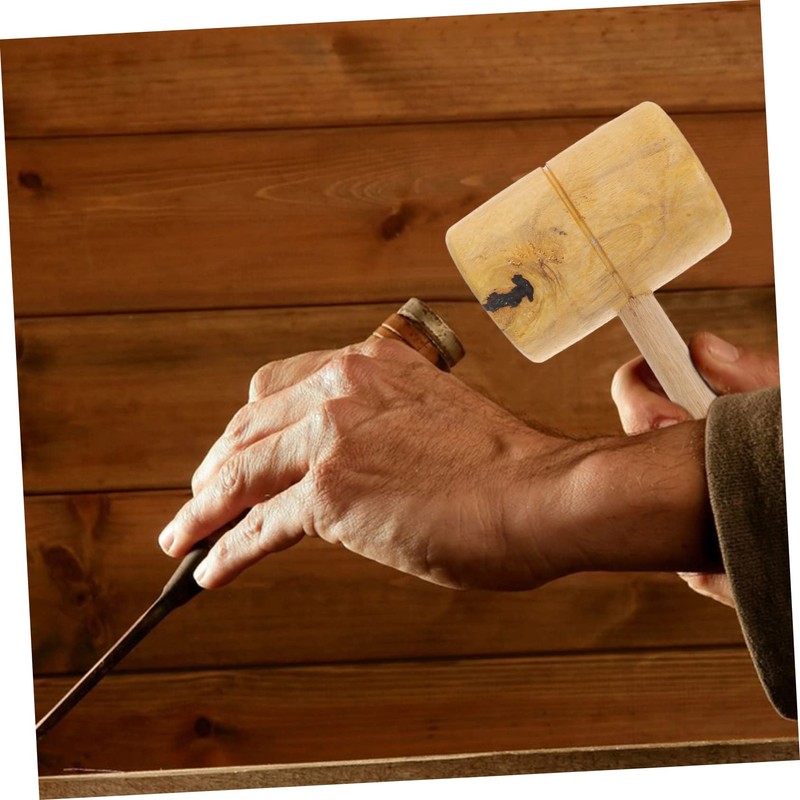 TEHAUX Hammer Smooth Handle Carpenter Mallet Durable Woodworking Tool for