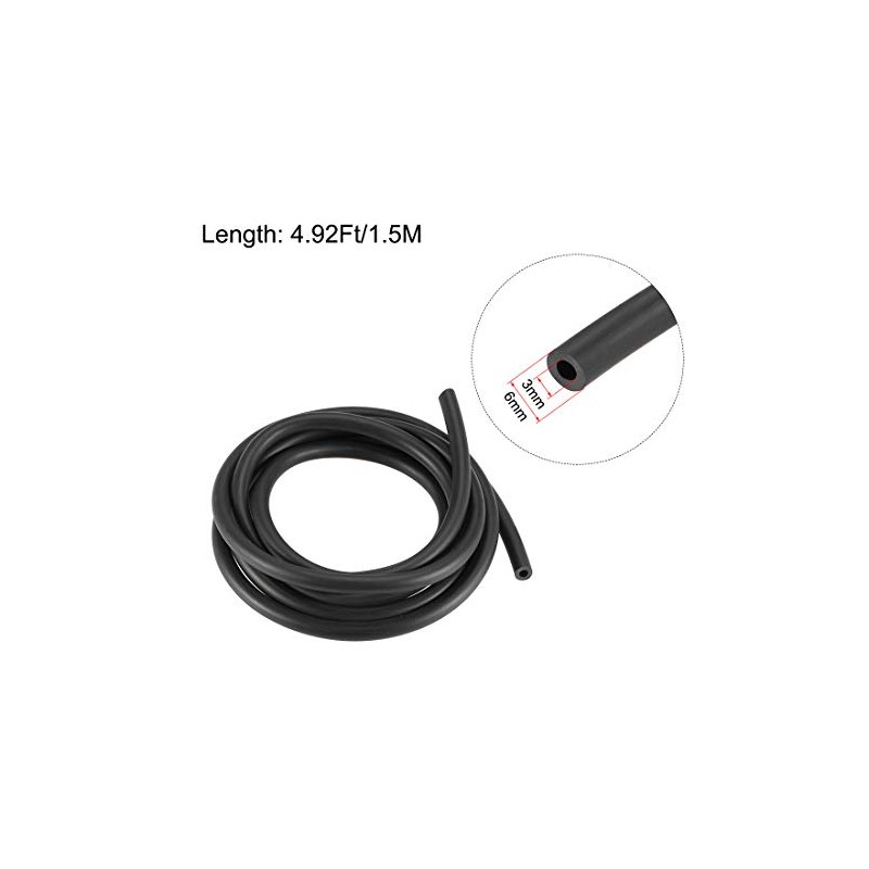 sourcing map Lubricating Oil Hose, 3mm(1/8") ID x 6mm(15/64") OD