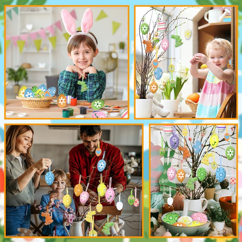 Cheloveer Easter Eggs for Hanging Outdoors, 39 Pieces Easter Eggs