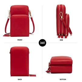 myfriday Small Crossbody Cell Phone Purse for Women, Mini Messenger Shoulder Handbag Wallet with Credit Card Slots