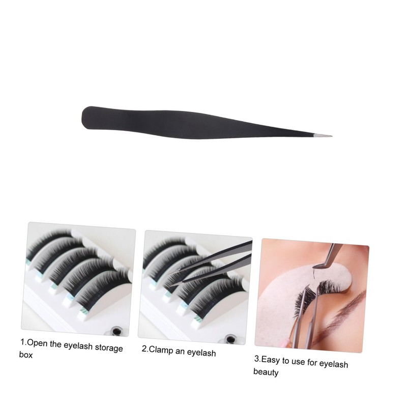BIUDECO 6pcs Stainless Steel Eyelash Tweezers for Makeup Application Precision