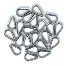 HEVERP - 22 dedales de acero inoxidable M6 para cuerda de alambre de 1/4 pulgadas de diámetro