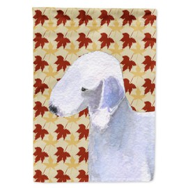 Caroline's Treasures SS4373GF Bedlington Terrier Fall Leaves Portrait Garden Flag Mailbox Flag Decorative Yard Flag Banner Outside Patio Artwork Yard Flower Beds, Garden Size, Multicolor