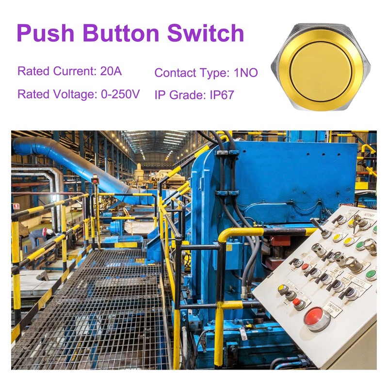 DMiotech 2 Pcs 19mm / 3/4" Push Button Switch, IP66