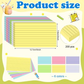 YAGUAO 240 Count Index Cards 3x5 Inch Colored Flash Cards Flashcards Heavyweight Note Cards for Studying School College Office Supplies