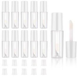 Molain Leere Tuben Lip Gloss Tubes, 10 Stück Nachfüllbare Tuben Klare Kosmetik Behälter, Lipgloss Tube für Lipgloss Kosmetik Make-up(weiß)