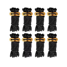 Smithok 8 Pack 4mm Guy Lines Ultralight Tent Cords with Aluminum Adjuster Tensioner Outdoor Camping Guylines Ropes for Tent Tarp,Climbing,Hiking Backpacking (Black)