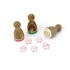 Stemplino® Mini Stamp – Motif: Sven Sheep – 12 mm Diameter – Wooden Stamp Children's Stamp Bullet Journal Stamp with Sheep Motif
