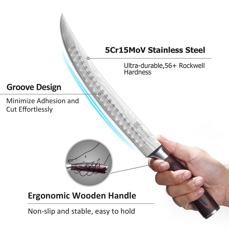 PAUDIN Carving Knife, 10 Inch Butcher Knife, Forged High Carbon