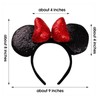 3D Black Mouse Sequin Ears Headband MM Glitter Butterfly Hair