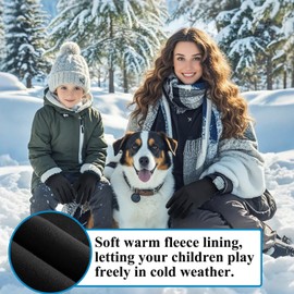 Kids Thermal Cycling Gloves Boys Girls Winter Warm Fleece Sports Glove Children Touchscreen Anti-Slip Gloves Outdoor Windproof Glove for Biking Running Hiking Skiing Camping Football Rugby