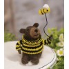 THE JOY TREE Bee Bear Ornament - Wool Bear with