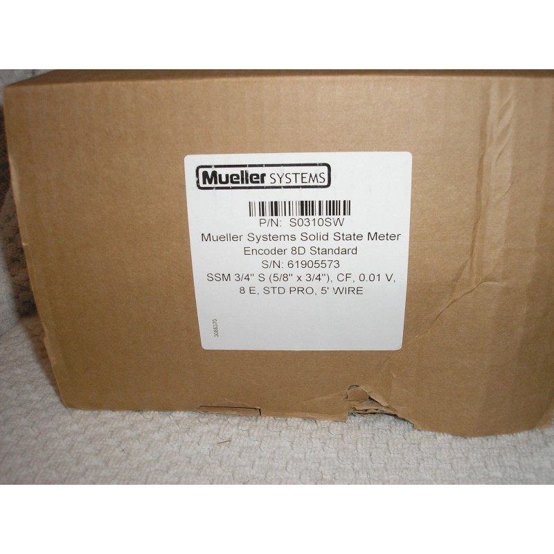 MUELLER Water meter NEW 5/8x3/4 CF. Direct read or wire